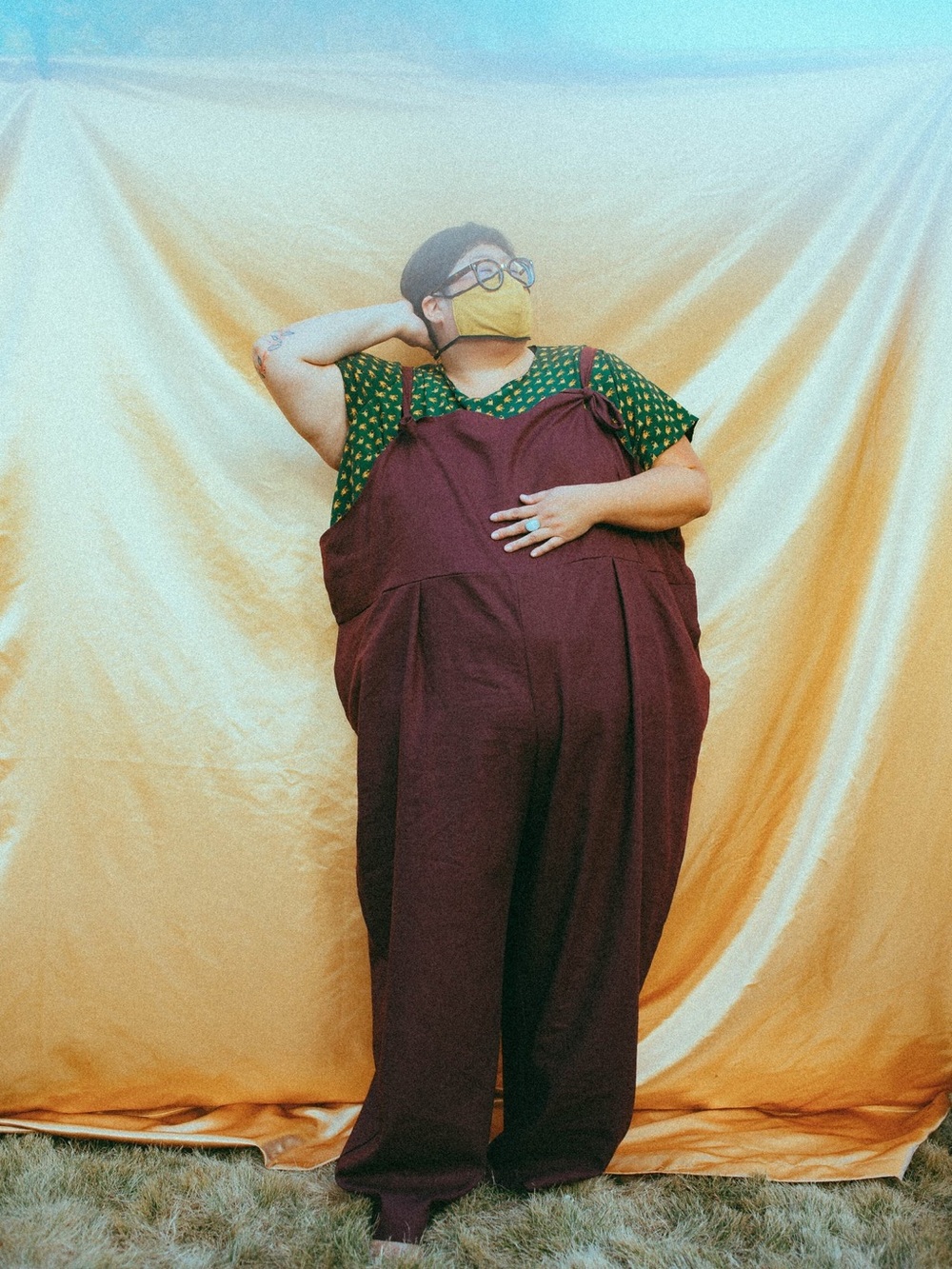 Copper Union Plus Size Plum Wide-Leg Tie-Strap Jumpsuit